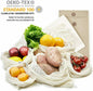 6er Set Obst- und Gemüsebeutel 100% Obst-Beutel Gemüse-Netz mit Gewichtsangabe