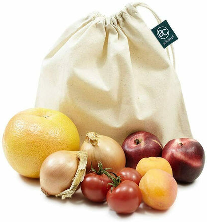6er Set Obst- und Gemüsebeutel 100% Obst-Beutel Gemüse-Netz mit Gewichtsangabe