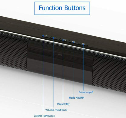 BS-28B Wireless Bluetooth Soundbar Speaker FM Radio 3,5mm AUX TF Lautsprecher