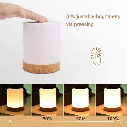 Nachttischlampe, LED Nachtlampe mit Dimmer 360° Berührungssensor USB Aufladbar