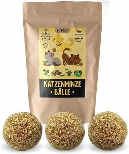 3x Katzenminze Ball, Katzenspielzeug, Fördert den natürlichen Spieltrieb