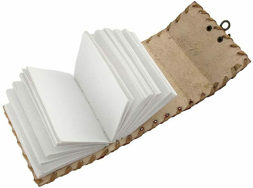 Leder Mini Tagebuch mit Messing Verschluss ungefüttert 100 Blatt/200 Seiten