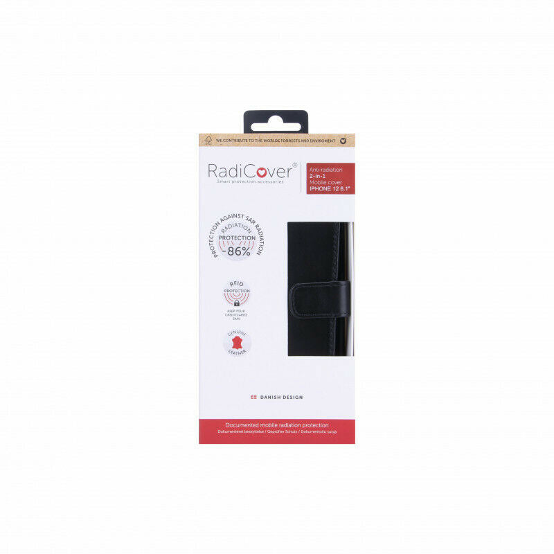 iPhone 12 PRO MAX 2 in 1 Handyhülle Schwarz Echtes Premium Leder Kartenfächer.