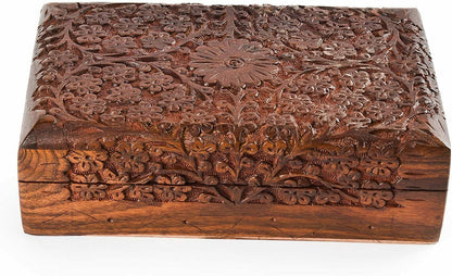 Rusticity® Holzschmuckschatulle Organizer Dekorativ | Handgefertigt | (8x5 Zoll)