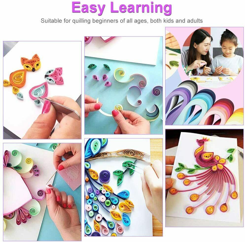 Papier Quilling Kits 600 Strips Bunte Farben Quillingpapier Papierstreifen Set