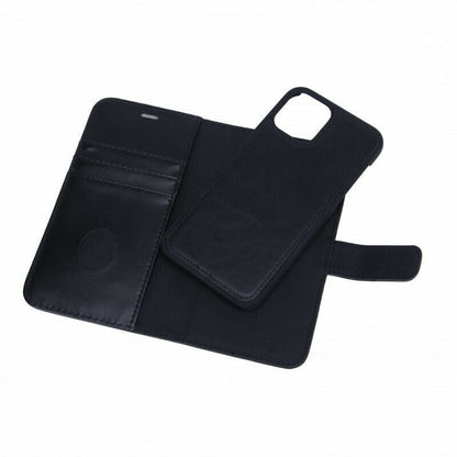 iPhone 12 PRO MAX 2 in 1 Handyhülle Schwarz Echtes Premium Leder Kartenfächer.