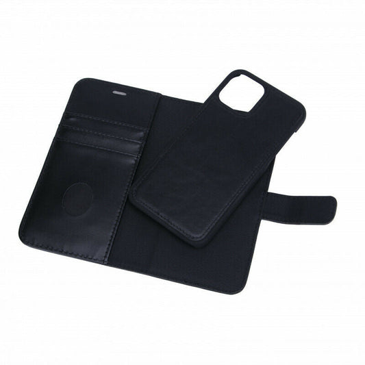 iPhone 12 PRO MAX 2 in 1 Handyhülle Schwarz Echtes Premium Leder Kartenfächer.