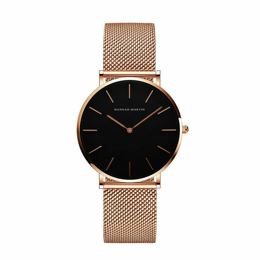 Hannah Martin Damen Uhren Analog Quarz Edelstahl Wasserdicht Mesh Ultradünne ...