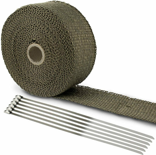 Hitzeschutzband Basaltfaser Auspuffband 10M mit Kabelbinder für Fächerkrümmer DE