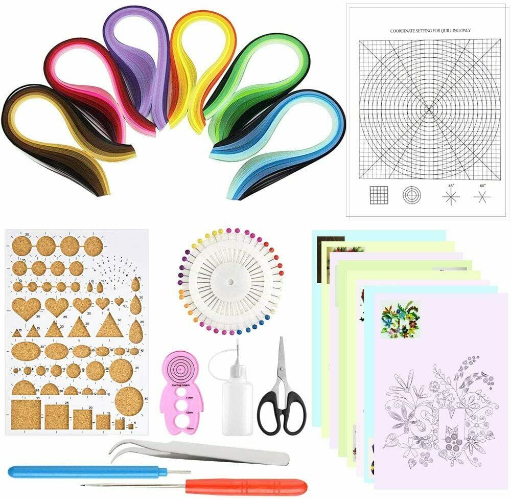 Papier Quilling Kits 600 Strips Bunte Farben Quillingpapier Papierstreifen Set