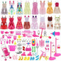 Puppenkleidung / Kleidung + Zubehör - Geeignet für Barbie ( Set 130 Stück )