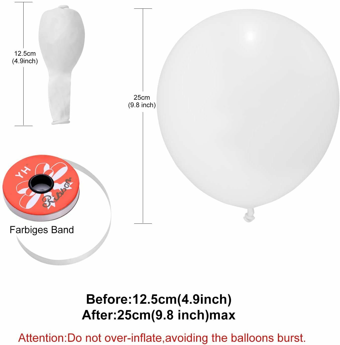 LED Luftballons Weiß, 40 Stücke Luftballons Hochzeit LED Leuchtende Luftballons