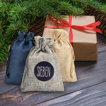 Adventskalender zum Befüllen 24 Geschenktüten + 24 Aufkleber Stoffbeutel DIY DE