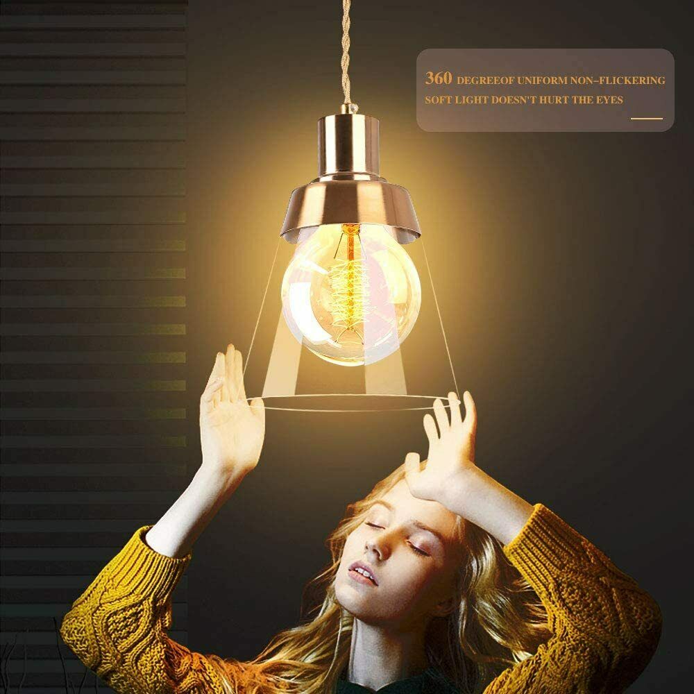 Vintage Glühbirne 6 Stück Globe Glühlampe Retro Glühbirne Warmweiß E27 40W