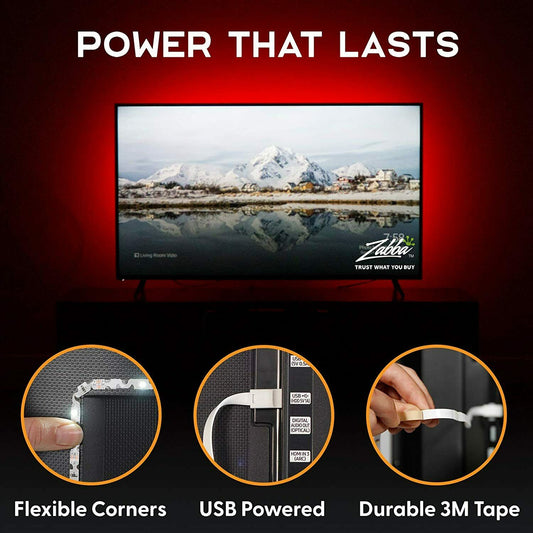 Luminoodle USB LED Hintergrund-Beleuchtung für TV in Farbe, 15 (3 Meter)