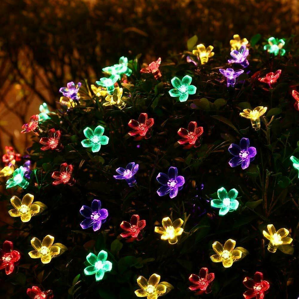 Solar String Lights - Solar Garden Lights mit 50 Blume LED Leuchten für Garten