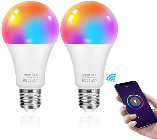 Smart LED Lampe, mixigoo 2 Stück WLAN Glühbirne Dimmbare E27 Birne 10W 950 Lumen