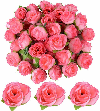 50X Kunstseide Rosen Blüten köpfe.Rosenköpfe Blumen für Hochzeit Haus Dekor