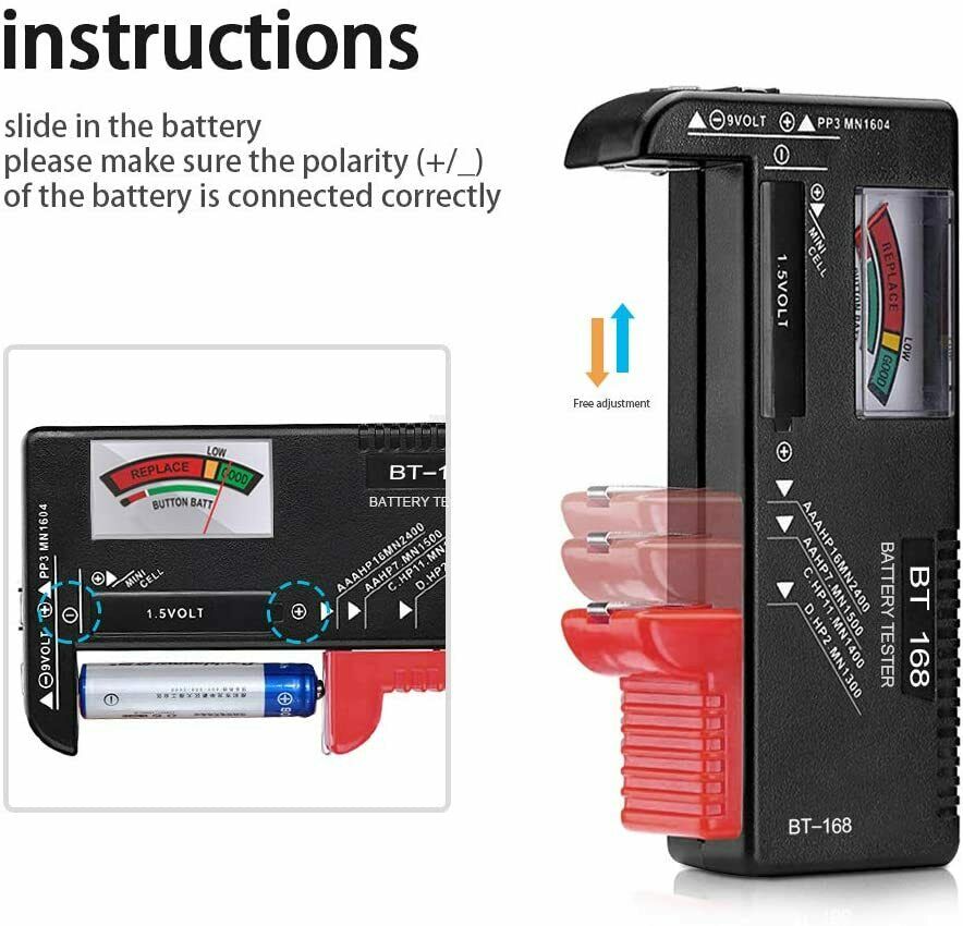 Batterietester, Batterie Testgerät BT-168 Akku Testgerät Universal Batterieprüfe