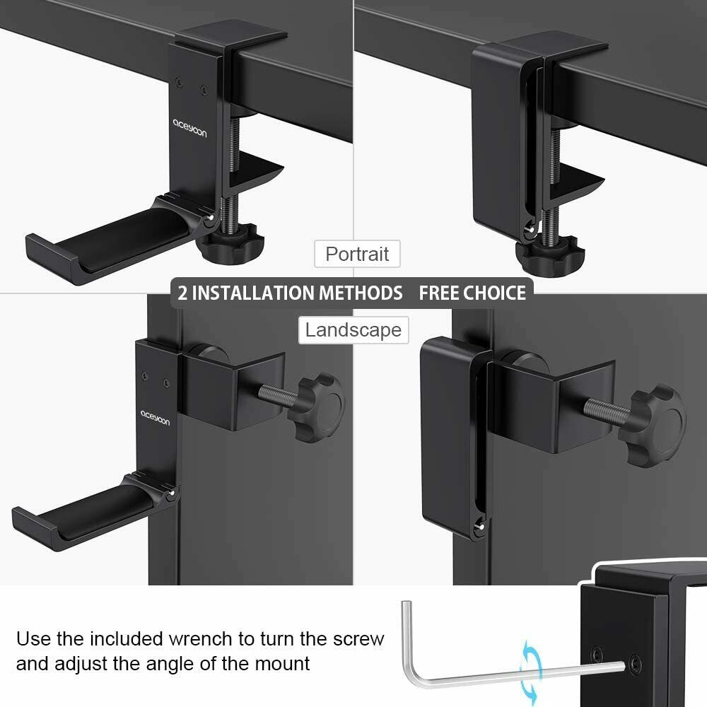 Kopfhörer Ständer, Universal Kopfhörerhalter Aluminium Headset Halterung Schwarz