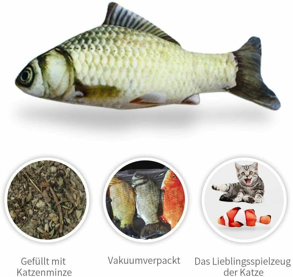 Spielzeug mit Katzenminze 6PCS Katzenspielzeug Fisch Interaktive Spielzeug 20cm