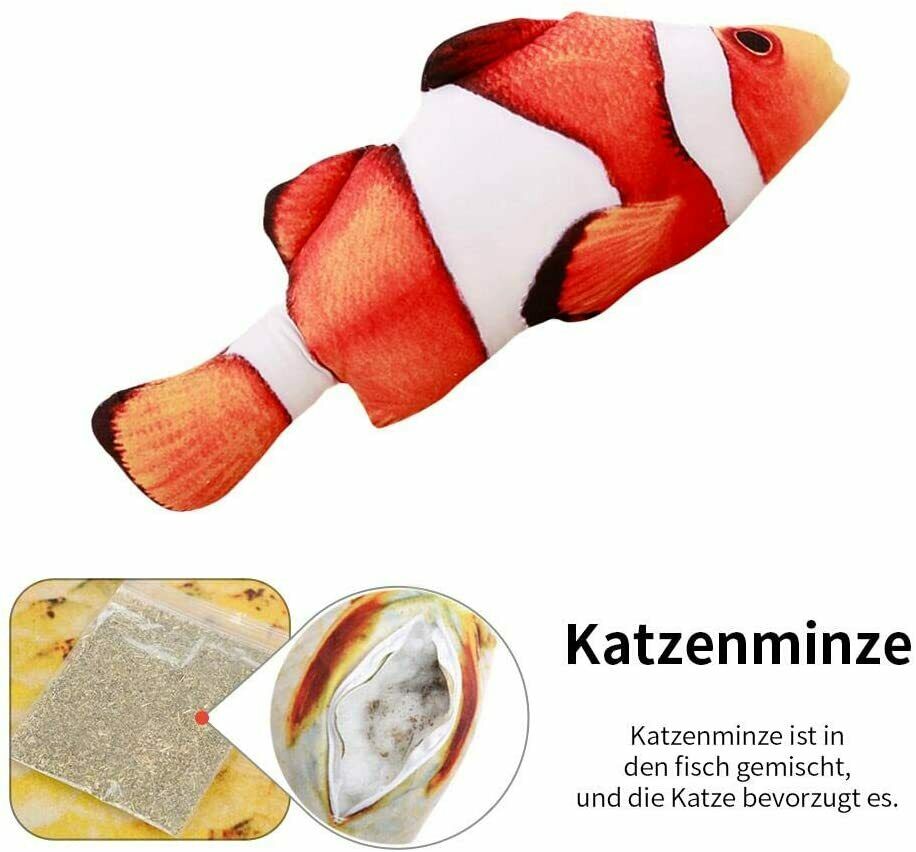 Spielzeug mit Katzenminze 6PCS Katzenspielzeug Fisch Interaktive Spielzeug 20cm