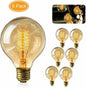 Vintage Glühbirne 6 Stück Globe Glühlampe Retro Glühbirne Warmweiß E27 40W