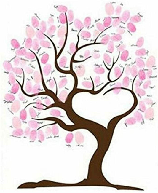 Hochzeits Fingerabdruck Baum Signatur Gästebuch Anmelden Bild (Typ 1)
