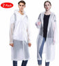 2 Stück Regenmantel Transparent Regenponcho Eva Wasserdicht Regenjacken