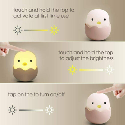 LED Nachtlicht Kinder, Silikon LED Nachtlampe Baby Nachtleuchte mit Touch