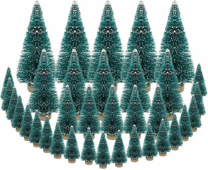 35 Stück Künstlicher Weihnachtsbaum, Mini Grün Tannenbaum, 4.5/6.5/8.5/12.5cm