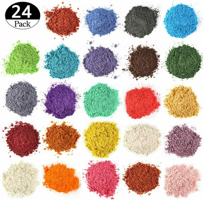 Epoxidharz Farbe 24er×10g, Seifenfarbe Set Metallic Farbe Resin Farbe