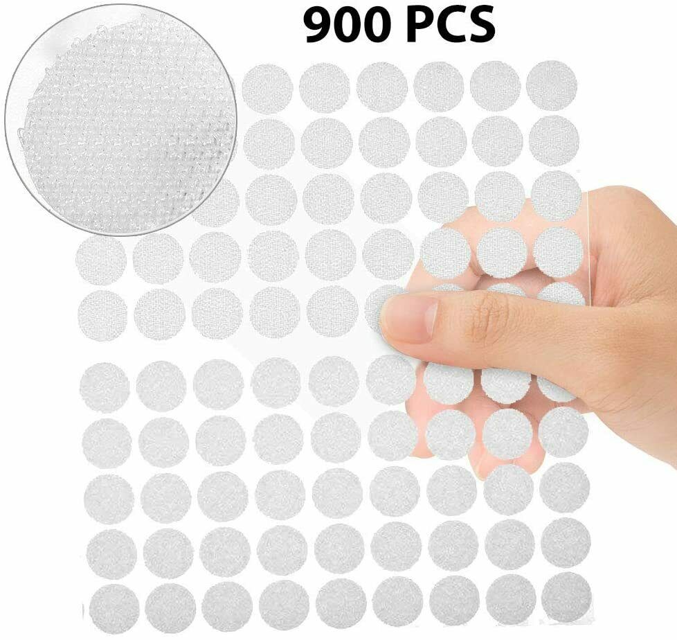 Klett Klebe Punkte, Klettpunkte 900 Stück Klettband Self Adhesive Klebend