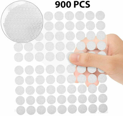 Klett Klebe Punkte, Klettpunkte 900 Stück Klettband Self Adhesive Klebend