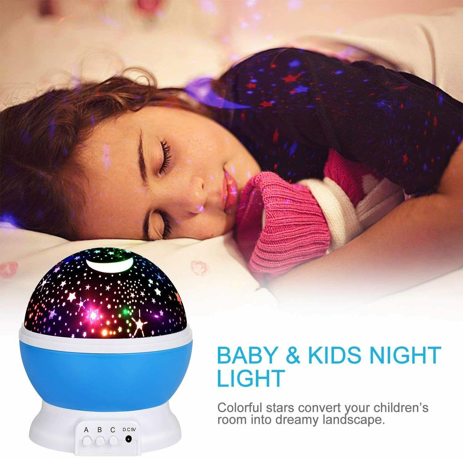 Sternenhimmel Projektor, Sunnest baby Nachtlicht LED 360° Rotierend Projektions