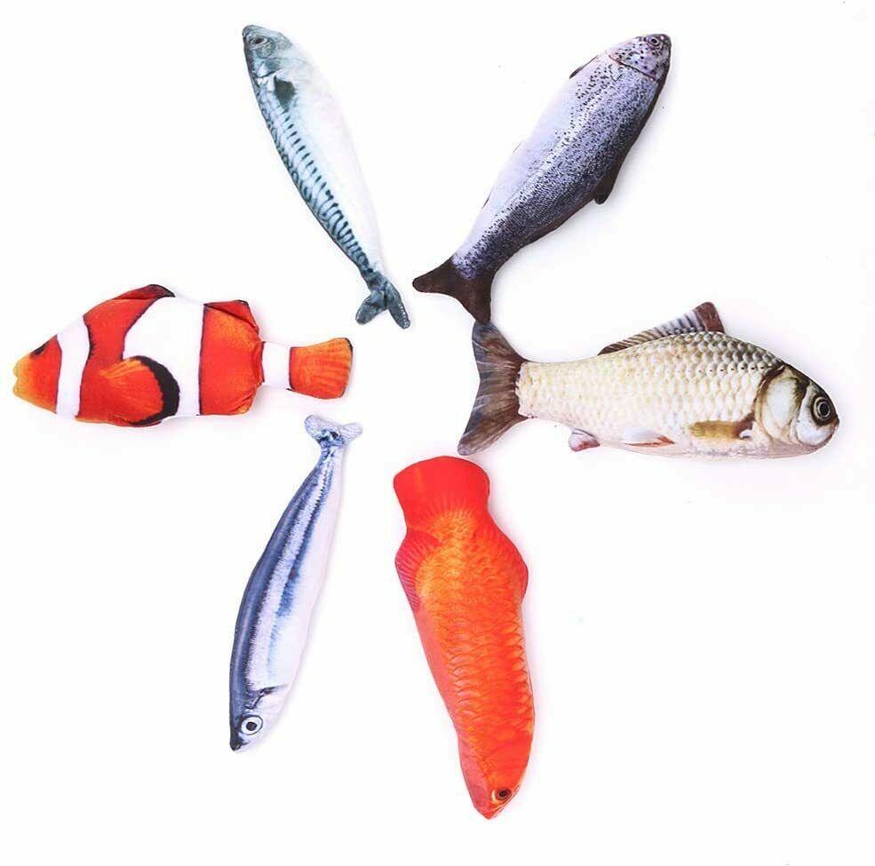 Spielzeug mit Katzenminze 6PCS Katzenspielzeug Fisch Interaktive Spielzeug 20cm