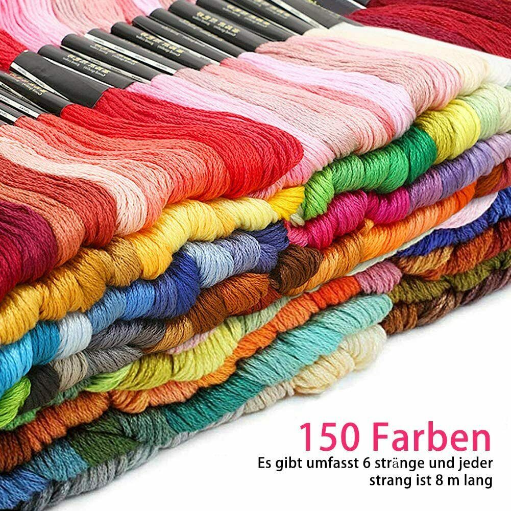 Stickgarn,150 Farben Stickgarn Embroidery Floss Multifarben,Stickgarn Set
