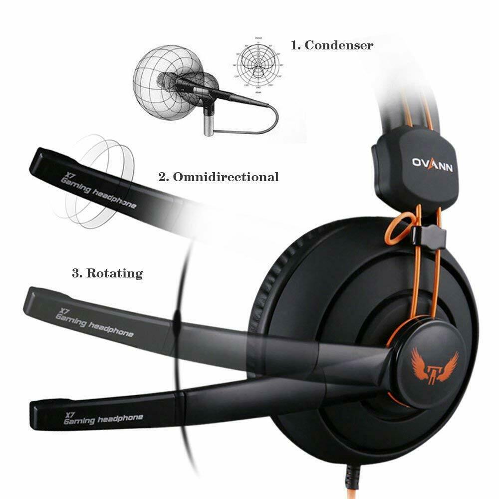 OVANN X7 Gaming Kopfhörer Deep Bass Stereo Headset Kopfhörer für PC MAC Laptop