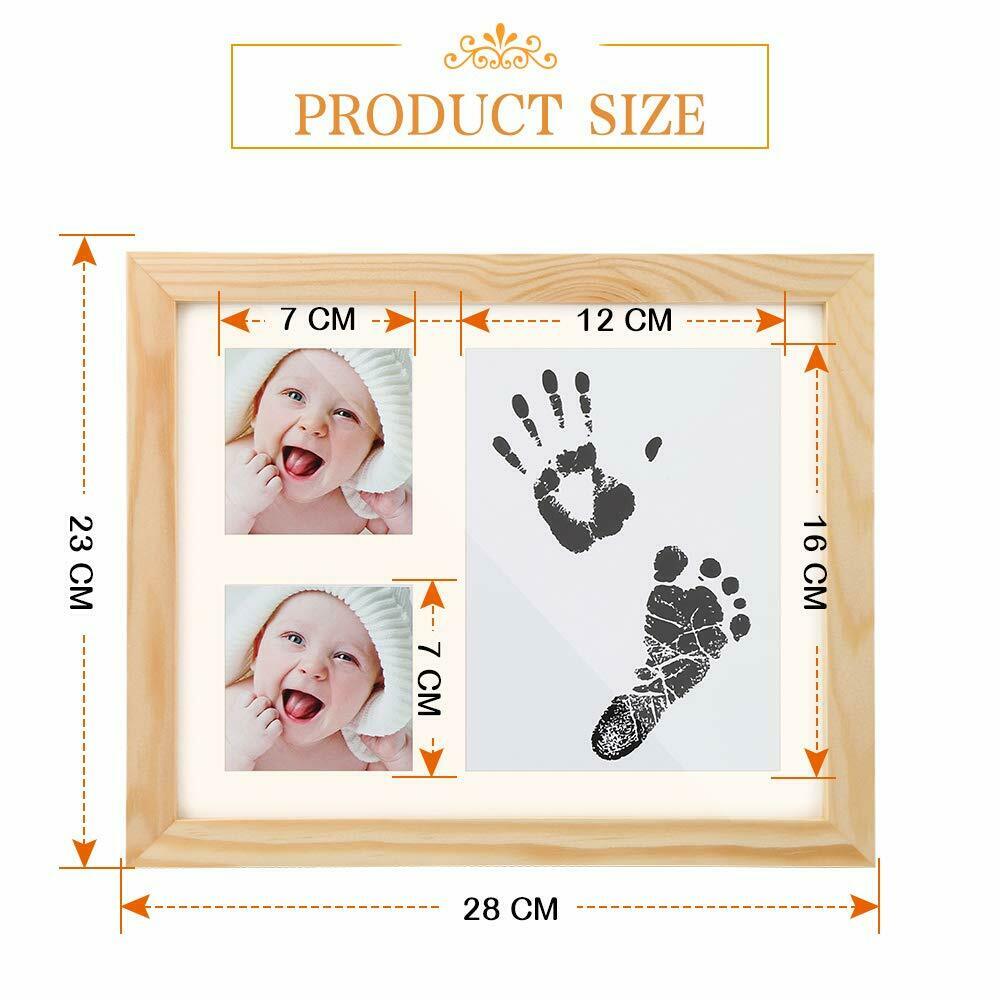 Baby Handabdruck und Fußabdruck Fotorahmen Set mit Ungiftigen Stempelkisse