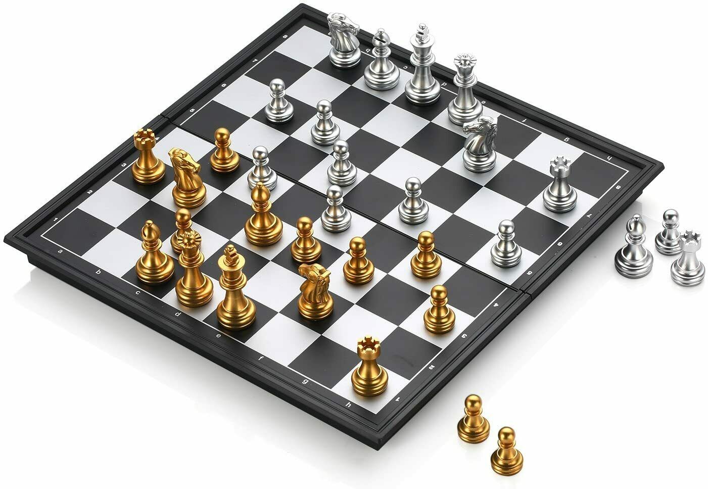 Königliches Schachspiel Schachbrett Chess Folding Magnetic Travel Chess Set