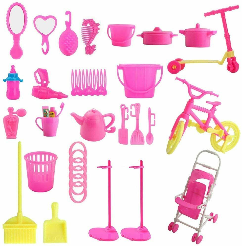 Puppenkleidung / Kleidung + Zubehör - Geeignet für Barbie ( Set 130 Stück )