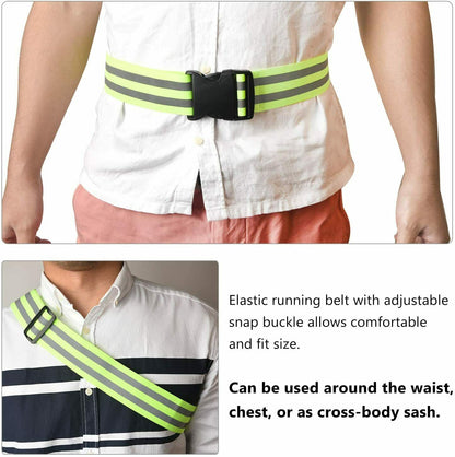 Reflektorband Gürtel Armband Knöchelbänder Elastisch für Joggen Radfahren Laufen
