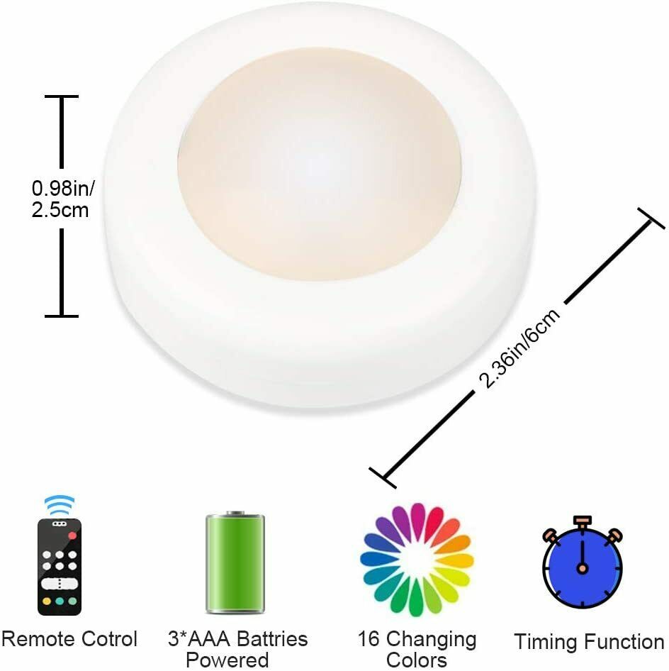 Schrankleuchten, 6er LED Nachtlicht mit Fernbedienung RGB Schrankbeleuchtung