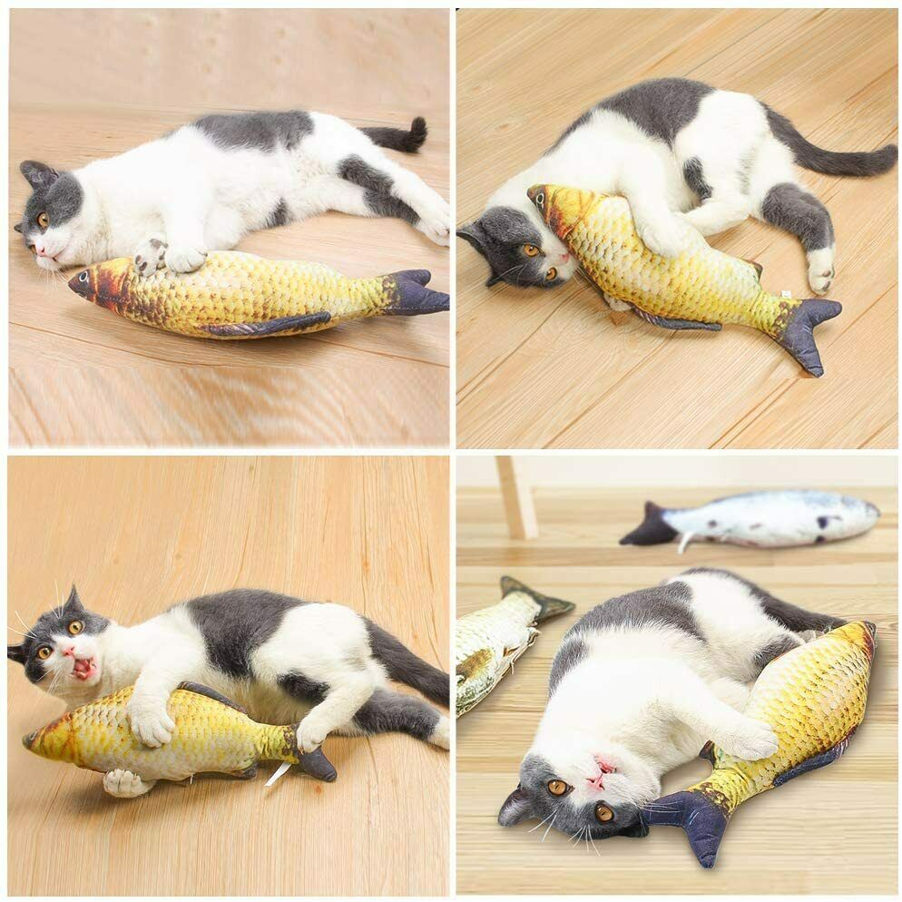 Spielzeug mit Katzenminze 6PCS Katzenspielzeug Fisch Interaktive Spielzeug 20cm