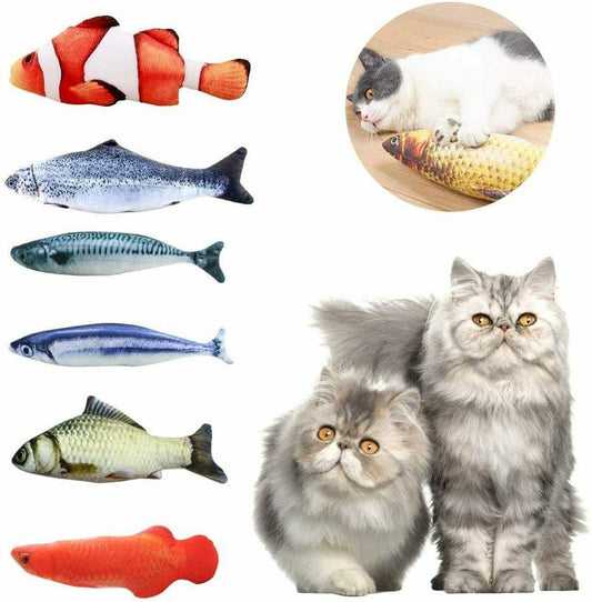 Spielzeug mit Katzenminze 6PCS Katzenspielzeug Fisch Interaktive Spielzeug 20cm