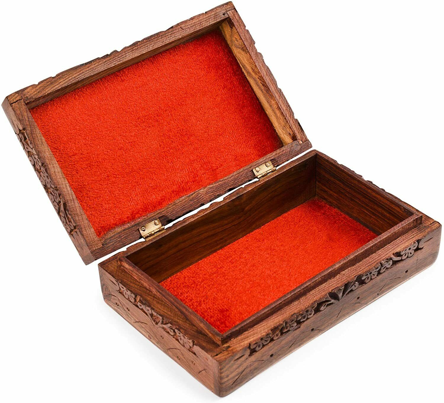 Rusticity® Holzschmuckschatulle Organizer Dekorativ | Handgefertigt | (8x5 Zoll)