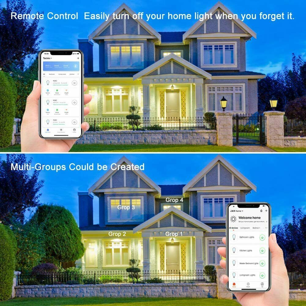 Smart LED Lampe, mixigoo 2 Stück WLAN Glühbirne Dimmbare E27 Birne 10W 950 Lumen