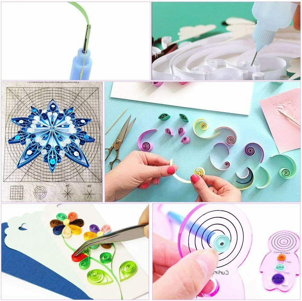 Papier Quilling Kits 600 Strips Bunte Farben Quillingpapier Papierstreifen Set