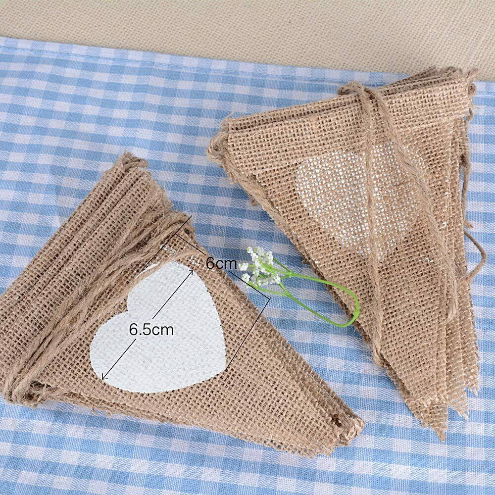 2x 2,8 m Wimpelkette Leinen Wimpelgirlande Jute Wimpel Banner