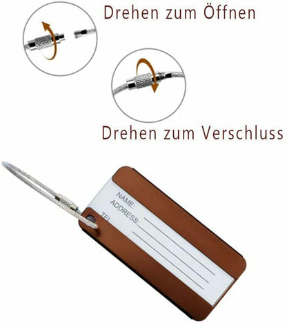Metall Kofferanhänger Gepäckanhänger Kofferschild mit Adressschild 8 Stück Set